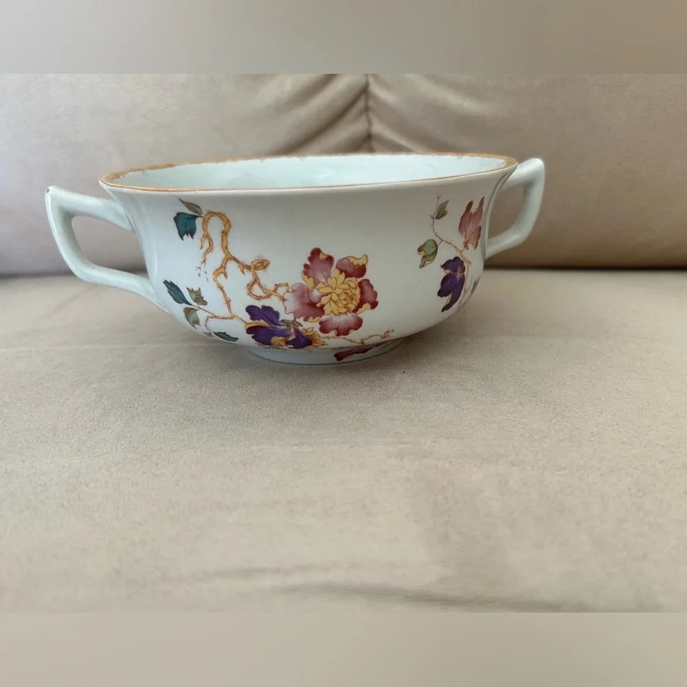 Wedgwood Devon Rose Flat Cream Soup Bowls Lot Of 2